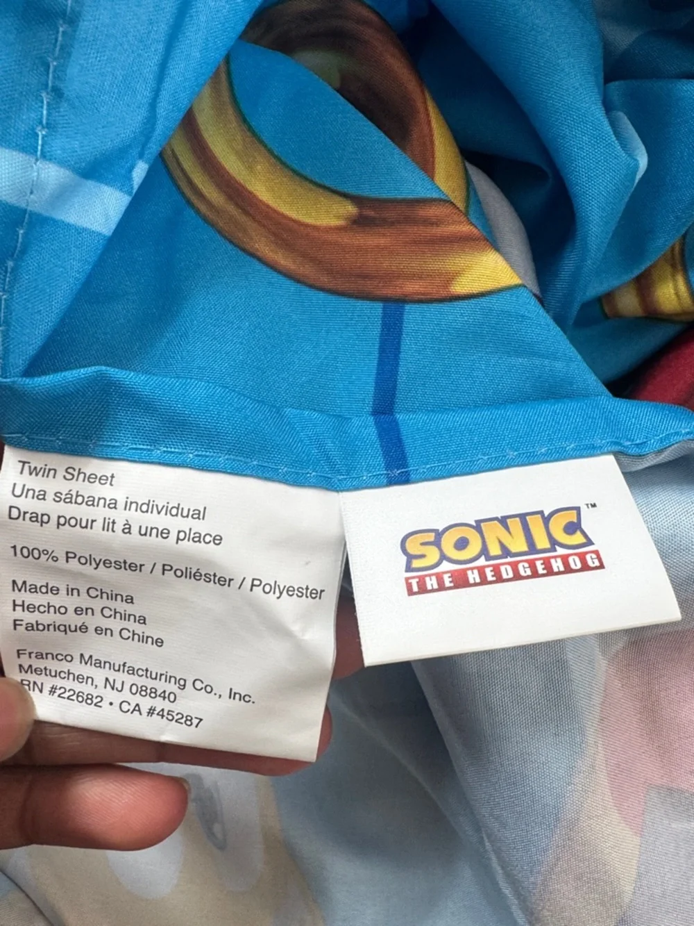 Super Mario & Sonic Characters Blue Flat Twin Bed Sheet Graphic Print Gamer